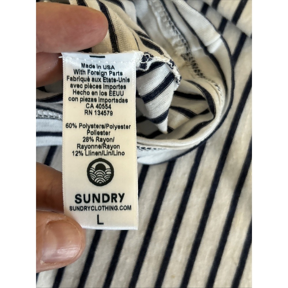 Sundry Black and White Striped Wide Leg Pants - Picture 10 of 10